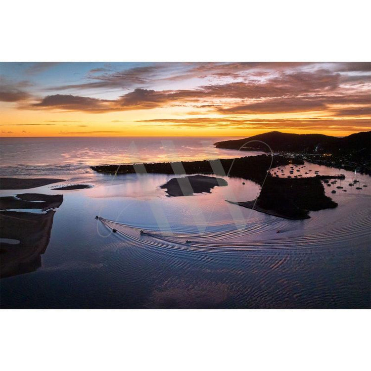 People relax on a sunny beach under palm trees and umbrellas, with a clear blue sky and ocean in the background. A few people are swimming and enjoying the water.